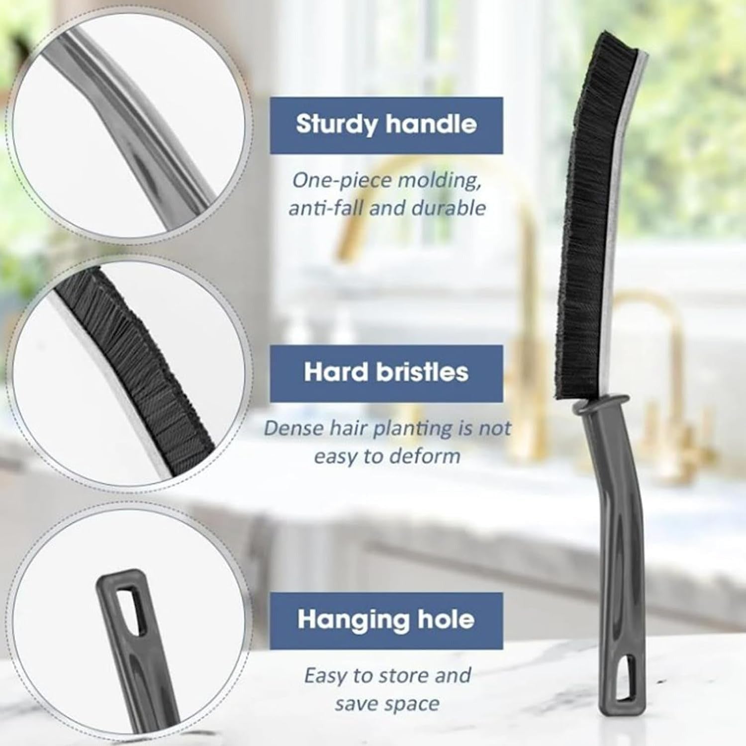 2 PCS Hard Bristle Crevice Cleaning Brush