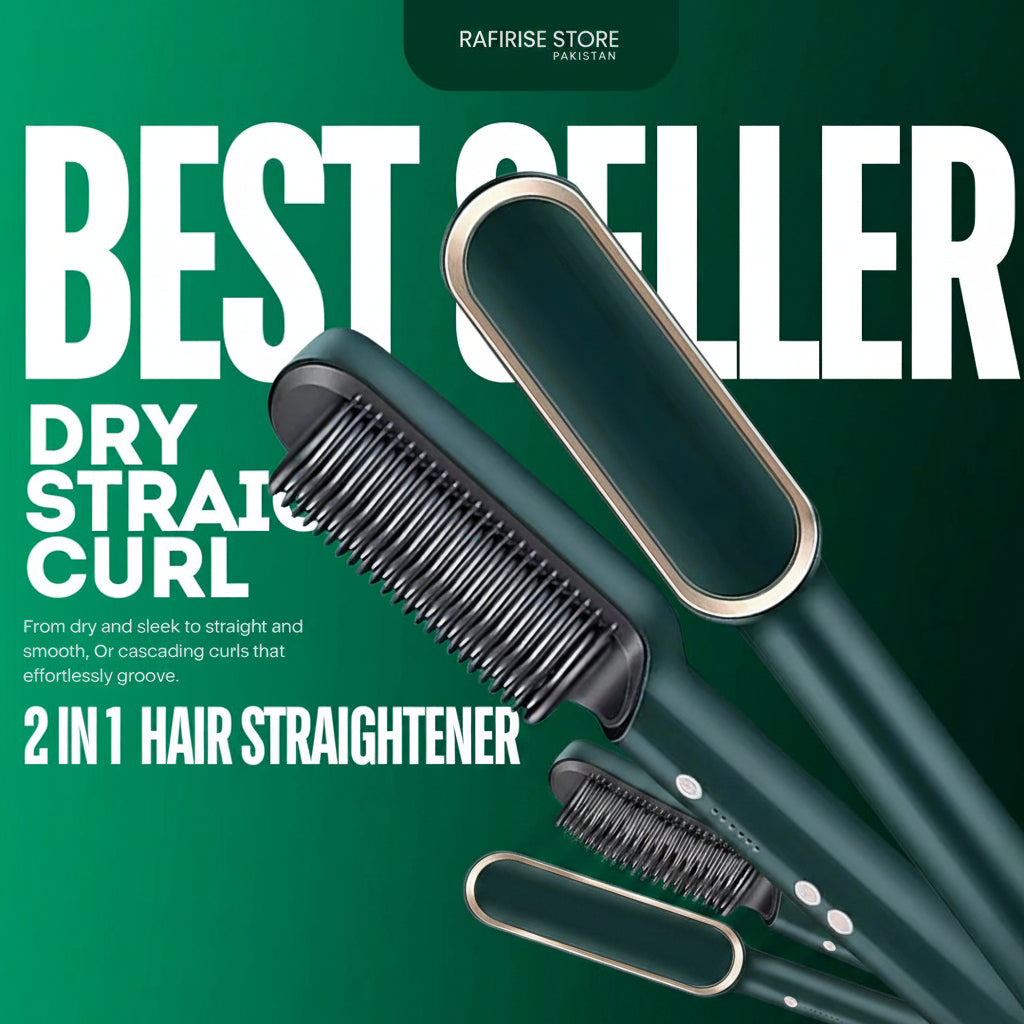 2 in 1 Hair Straightener Brush And Styling Comb