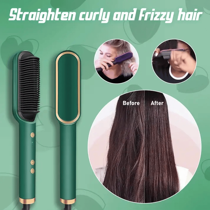 2 in 1 Hair Straightener Brush And Styling Comb